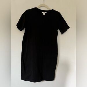 H&M black cotton t shirt dress size xs